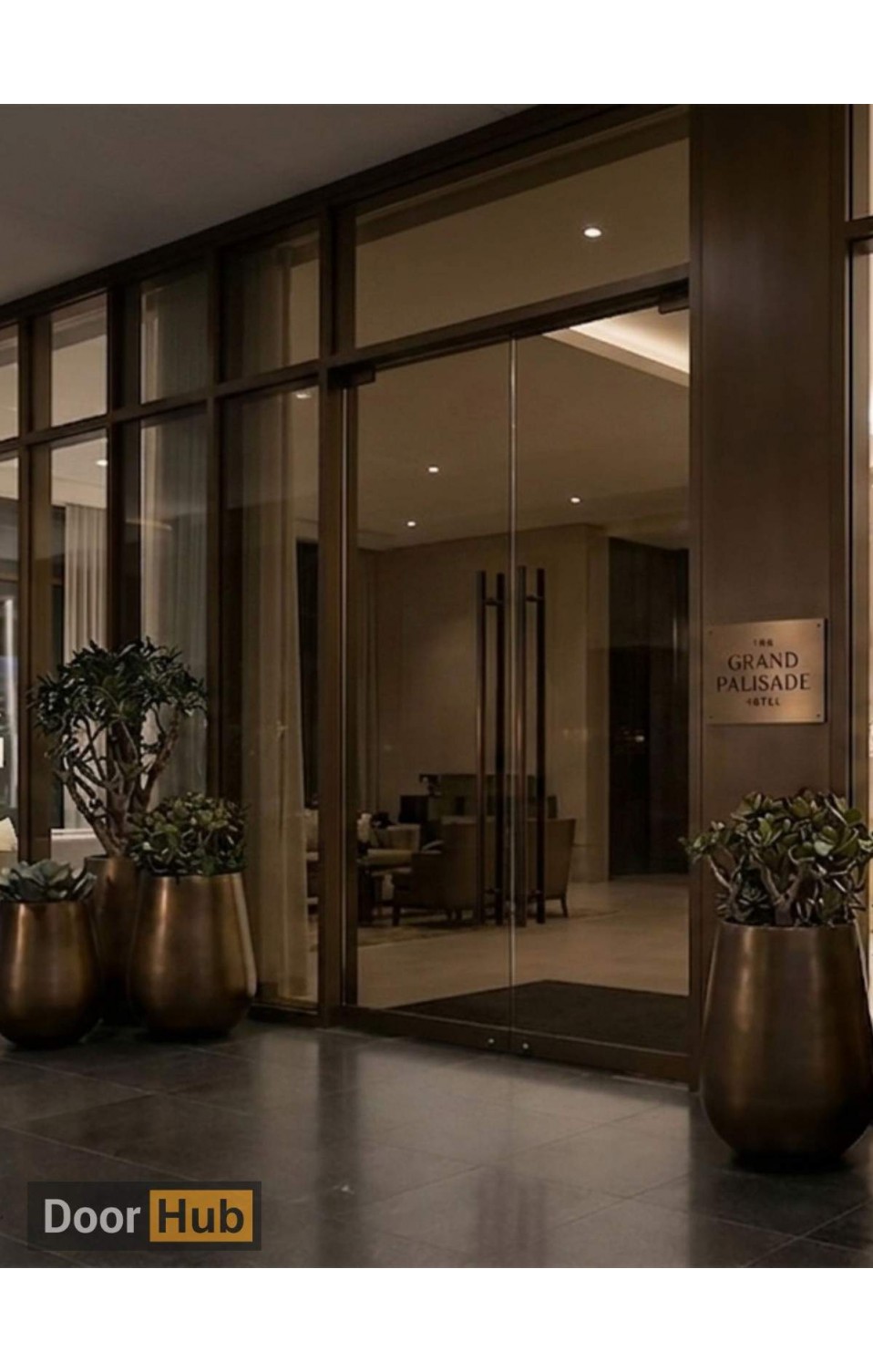 Tinted Glass Pivot Door 10mm UAE for Luxury Hotel Suite Entrances